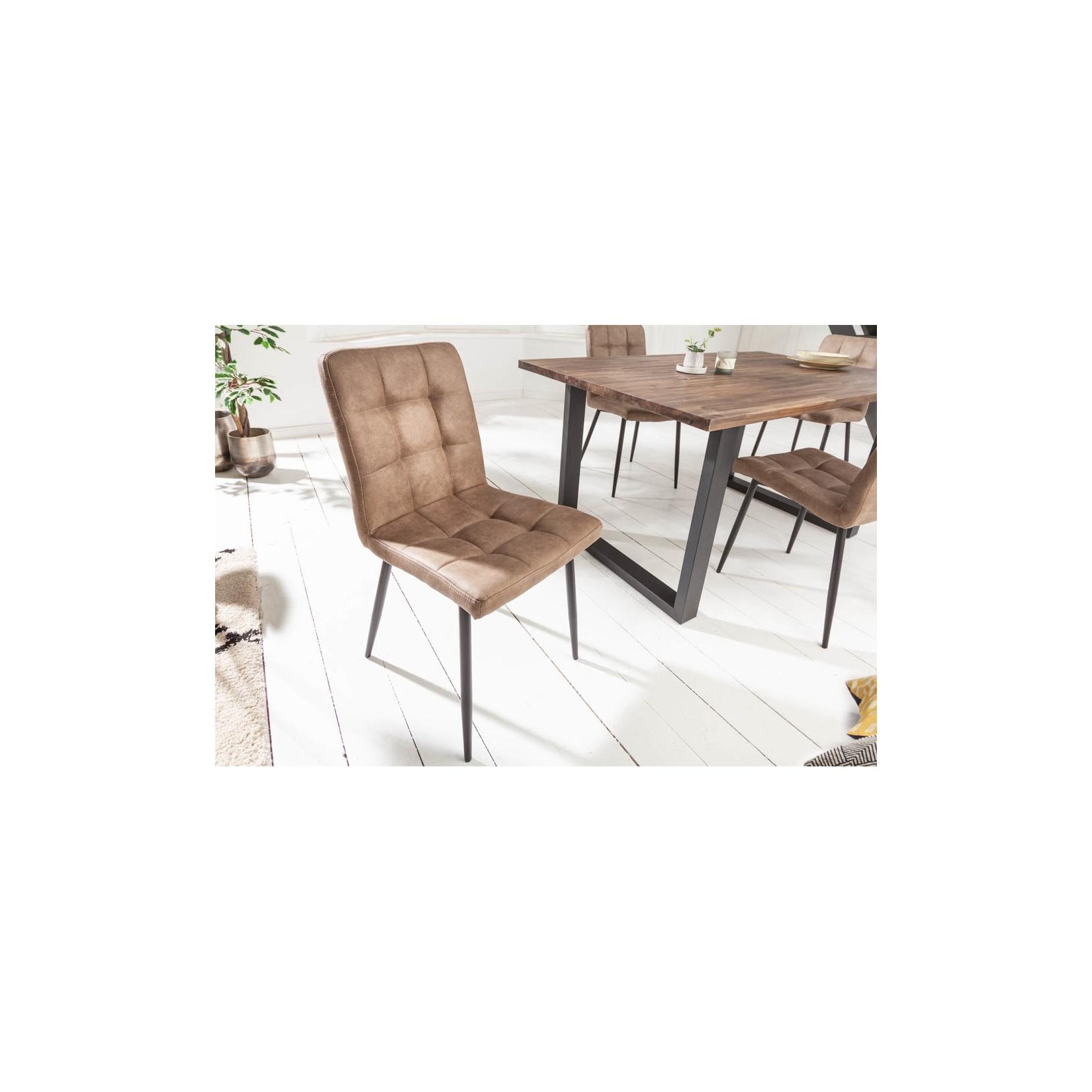 riess-ambiente Stuhl MODENA - Retro Design antik taupe Ziersteppung pflegeleicht