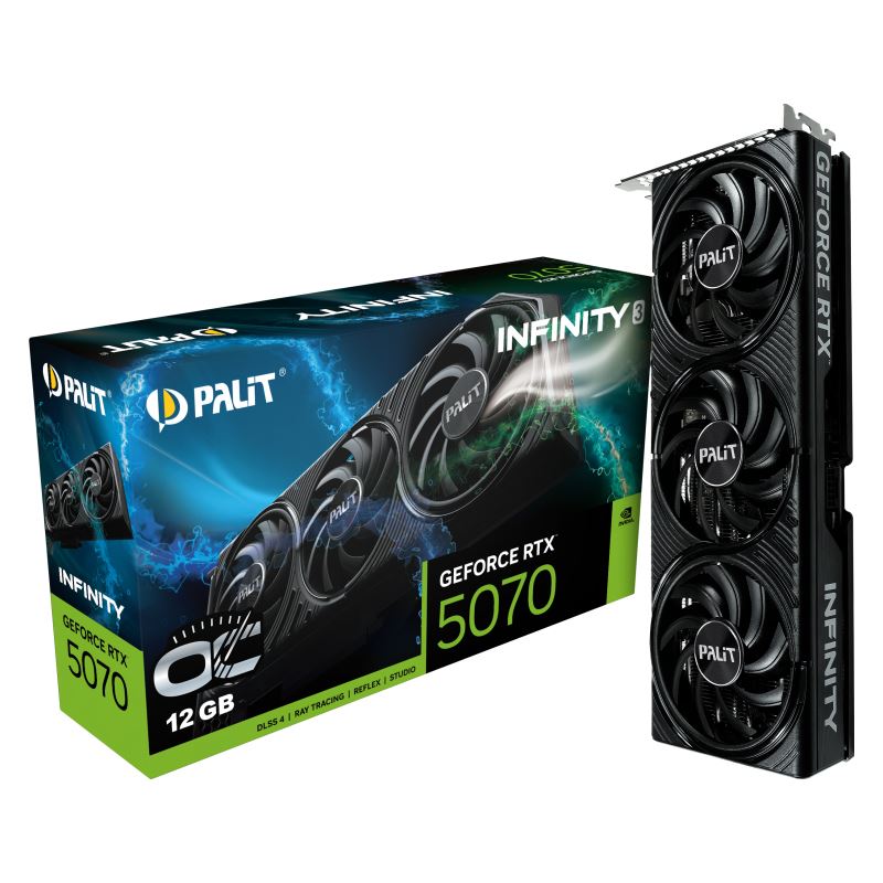 12GB Palit GeForce RTX 5070 Infinity 3 OC Aktiv PCIe 5.0 x16 (Retail)