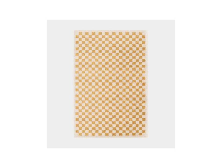 Tapis damier à poils longs - Colorama - Jaune rétro - 160 x 230 cm
