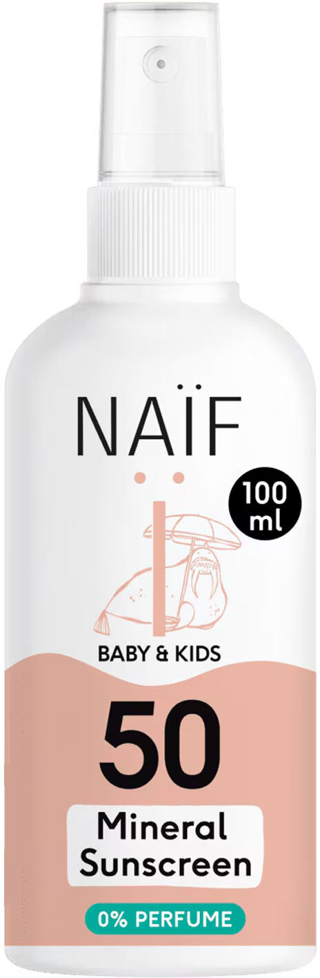 NAIF Baby & Kids High Protection Mineral Sunscreen Spray 0% Perfume SPF50 100ml