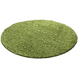 Hochflorteppich RHEIN, einfarbig, Grün, Ø 120 cm