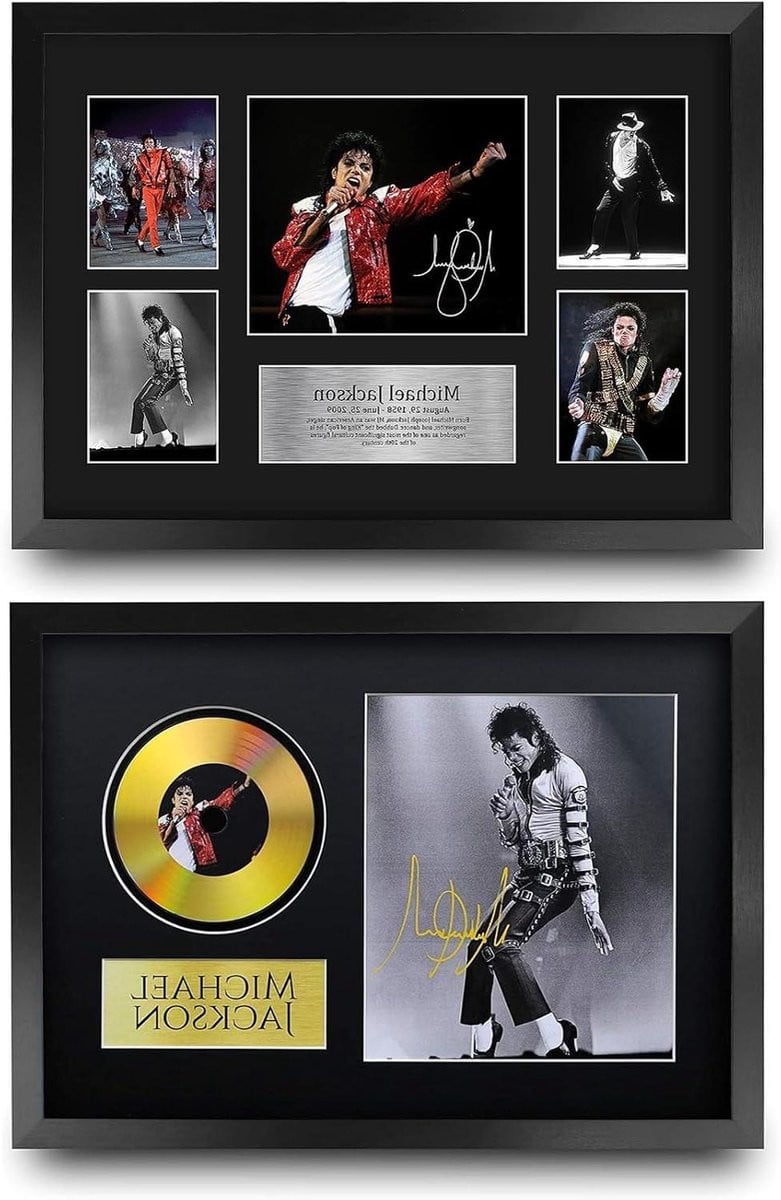 Muziek Memorabilia Foto Gesigneerde Poster A3 Formaat Zwart