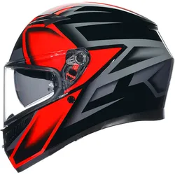 AGV K3 Compound, Integralhelm - Schwarz/Rot - L