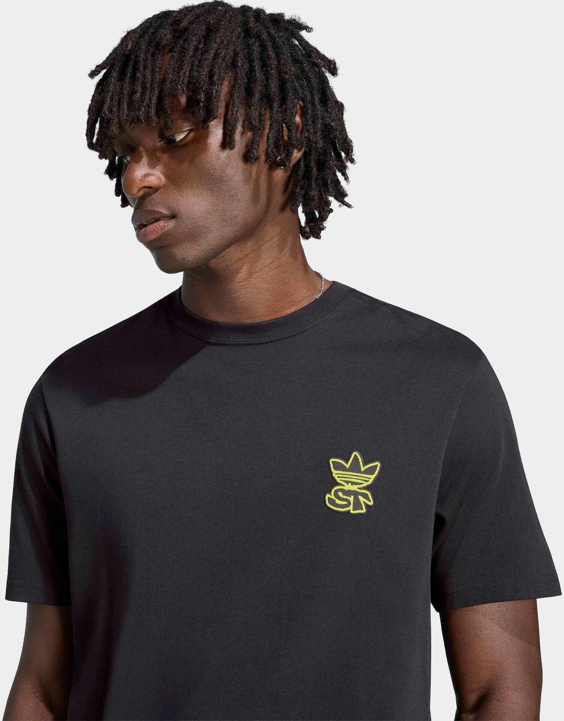 T-Shirt ADIDAS ORIGINALS "ST GFX", Herren, Gr. M, schwarz, Obermaterial: 100% Baumwolle, Shirts T-Shirt, regulärer Schnitt, sportlich, mit Skate-Ästhetik, ohne Verschluss