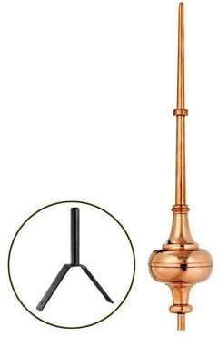 Morgana Pure Copper Rooftop Finial with Roof Mount by Good Directions