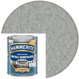 Hammerite Rostschutzfarbe Metall-Schutzlack, 3in1, Hammerschlag, silbergrau, glänzend, 2,5l