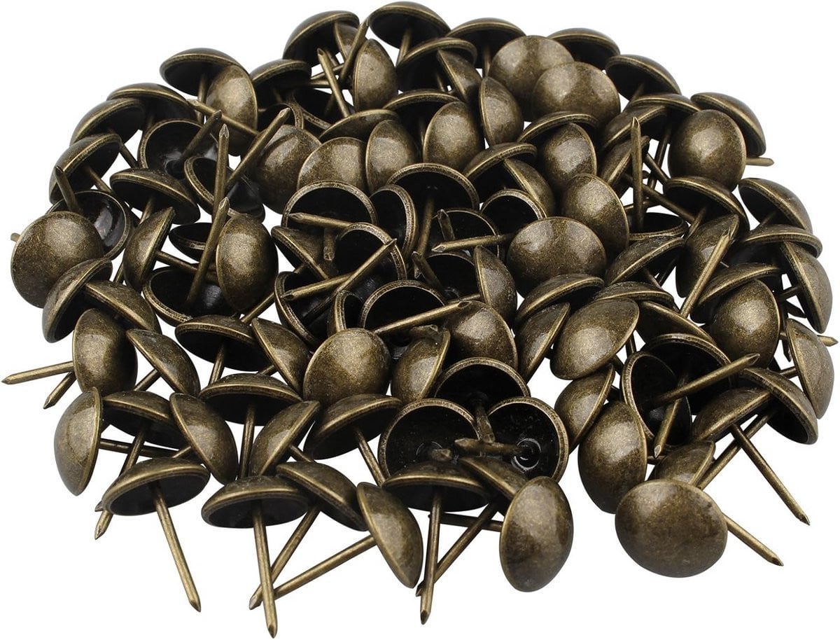 100x Decoratieve Meubelspijkers Antiek Brons 14x20mm voor Sofa en Cadeaubox
