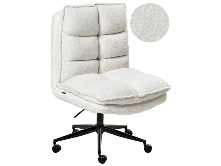 BÜROSTUHL Bouclé Weiß Addison