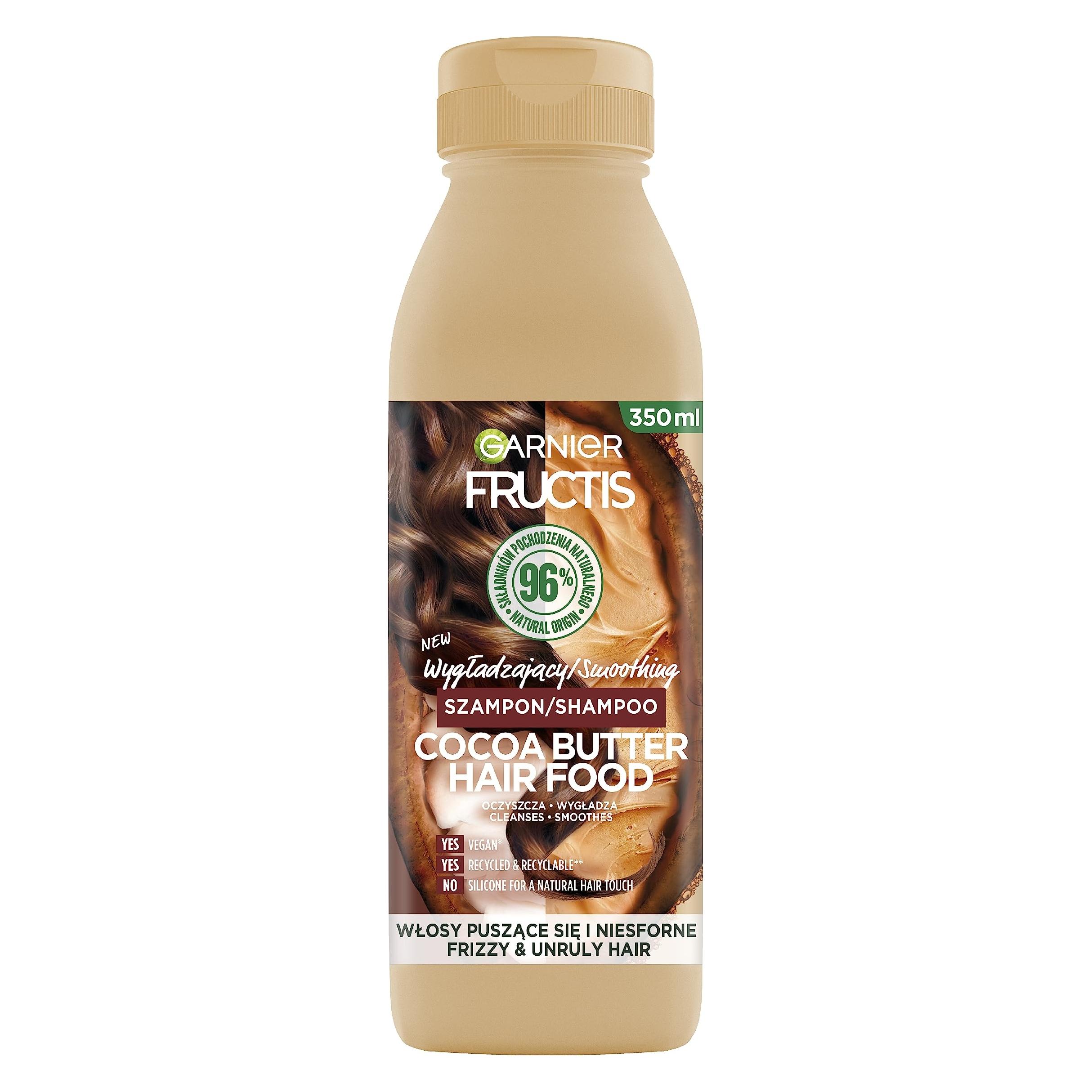 Garnier Fructis Cocoa Butter Hair Food Shampoo Shampoo For Frizzy And Unruly Hair 350Ml (Flüssiges Shampoo, 350 ml) (3600542432689)
