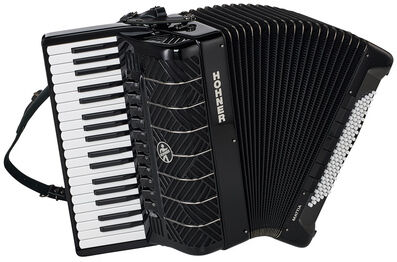 Hohner Mattia IV 96 BK white Buttons Schwarz