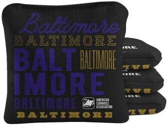 Skip's Garage Baltimore Football Black Dual Sided Cornhole Bags