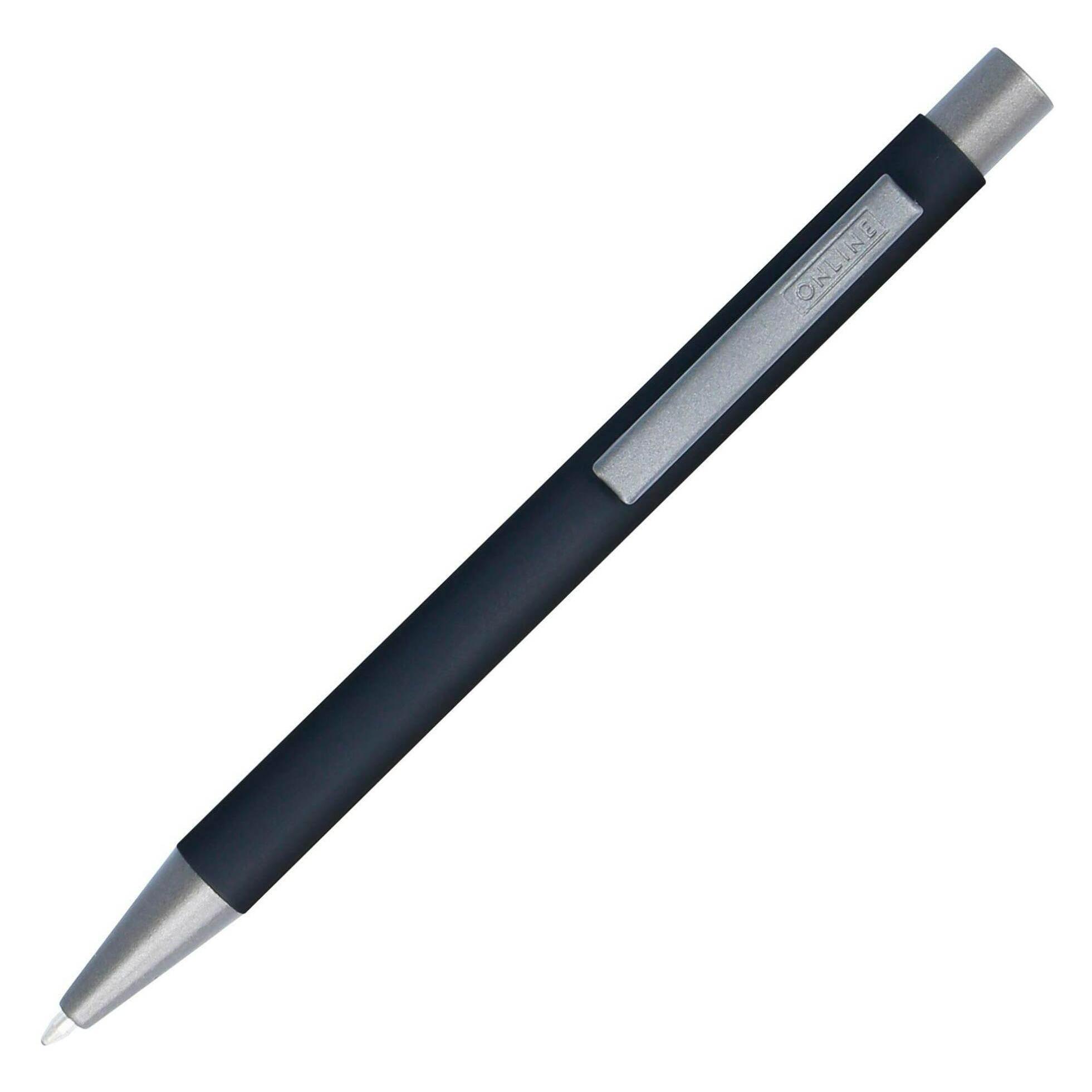 Online Kugelschreiber Soft Metal Medium (M), Schwarz (3x) (21730/3D)