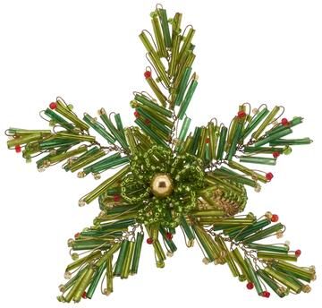 Saro Lifestyle Pine Design Beaded Napkin Rings (Set of 4)