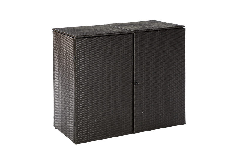 MERXXHANDELS Mülltonnenabdeckung 2er braun 132x645x108cm Stahl/Kunststof 09223484