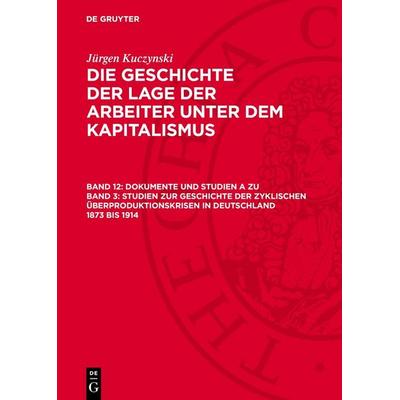 Dokumente und Studien A zu Band 3: Studien zur Geschichte der zyklischen Überproduktionskrisen in Deutschland 1873 bis 1914, Gebundene Ausgabe von