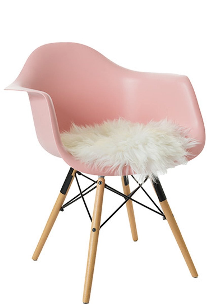 Wit schapenvacht stoelkussen voor decoratie en comfort