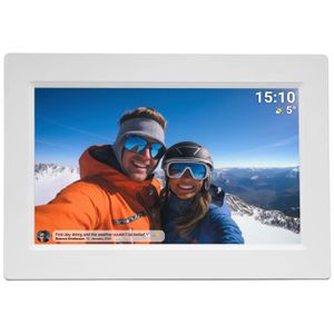 Denver Digitaler-Bilderrahmen PFF-1015W, mit WLAN, 10,1 Zoll Touchscreen, 16 GB interner Speicher, weiß
