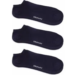 DILLY SOCKS 3er-Pack Sneakersocken One Color Shorties, Größe 41-46 in Blau Blau