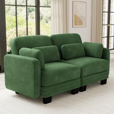 Loedds 69.3-Inch 2-Seat Chenille Loveseat Sofa with Tufted Detail