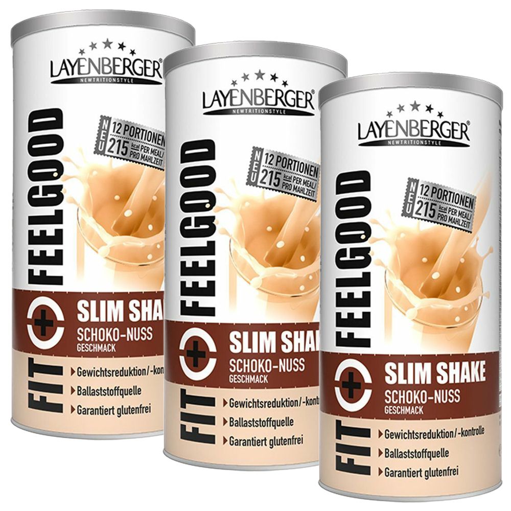 3x Layenberger Fit+Feelgood Slim Shake Chocolate Nut 3x396 g Pulver