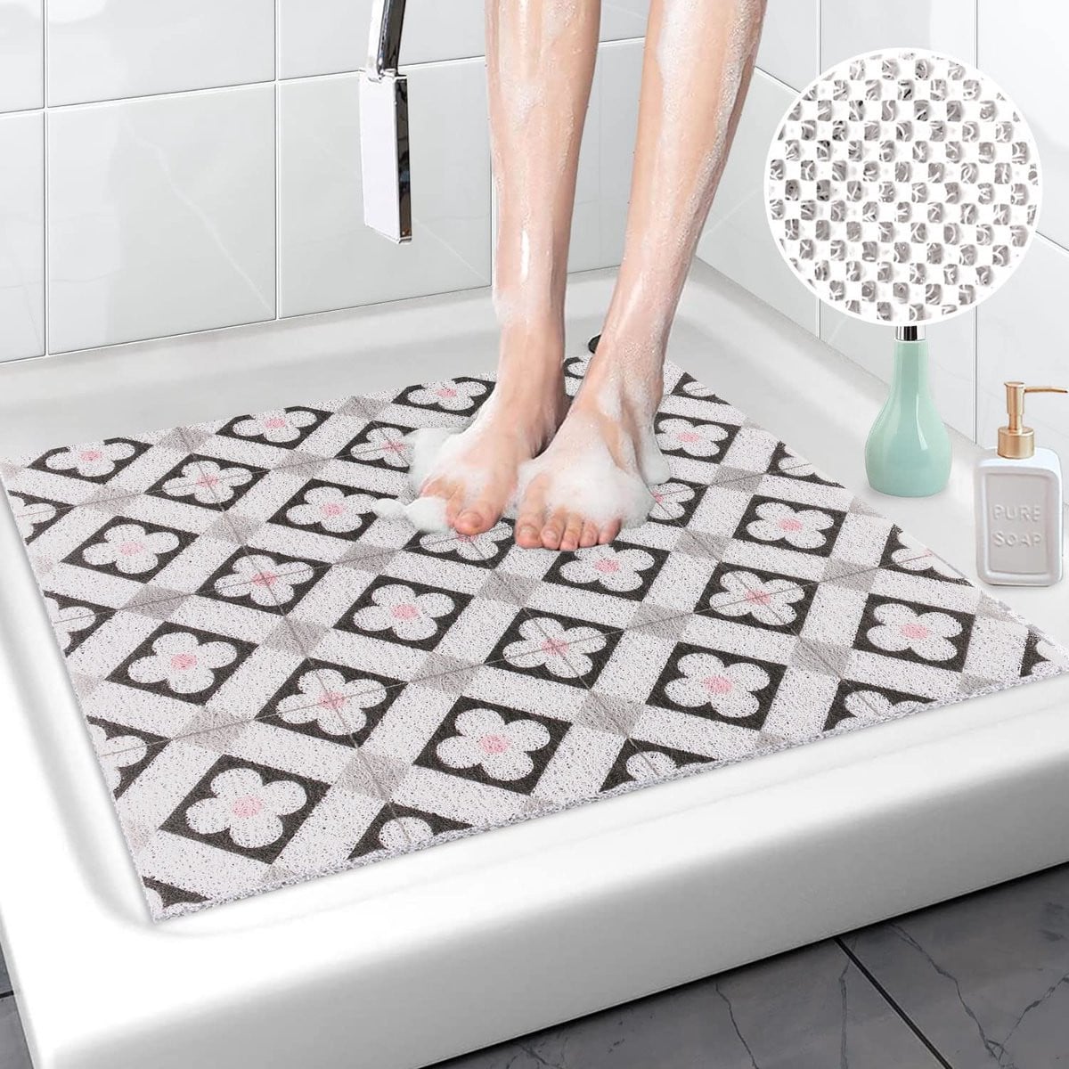 Unyqoos Antislip Douchemat van Luffa en PVC voor Badkamer en Keuken