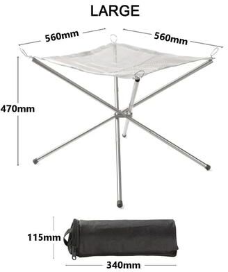 Uplift Picks Portable Camping Fire Pit Grill Foldable Stainless Steel Fire Frame large Fire Rack