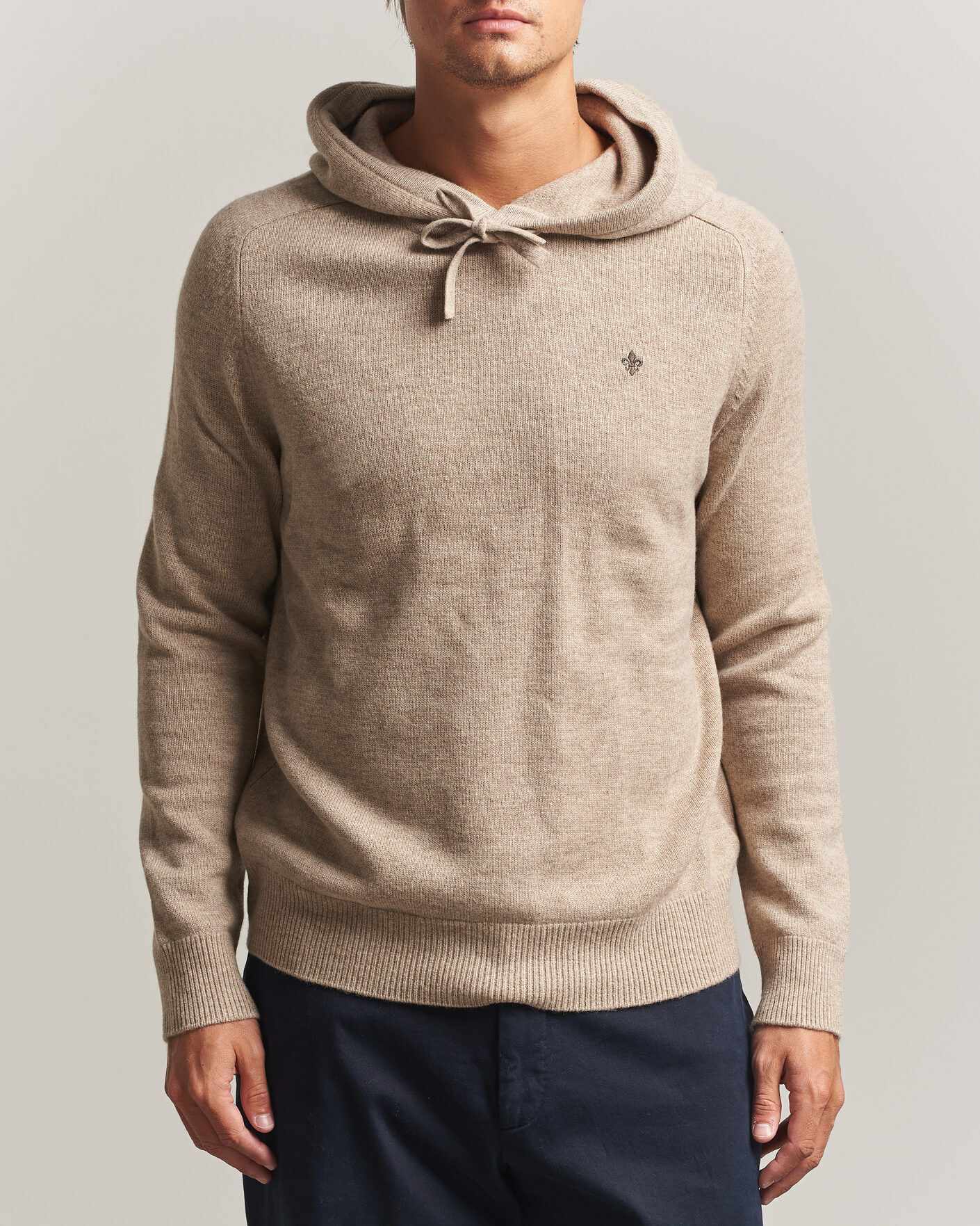Morris Hertford Lambswool Hoodie Khaki men L Beige