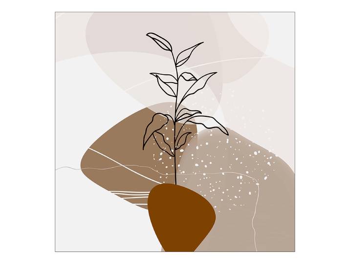Tableau verre Line Art Flowers type A Matériau : Verre Motif : Graphique Motif : Art & dessins, Fleurs Type de verre : Verre clair Beige/Marron