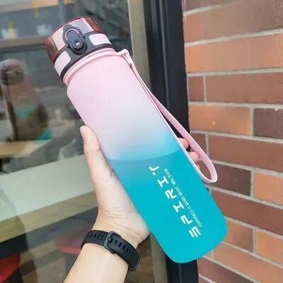 Quick Pick Pro Portable Sports Water Bottle Leak Proof BPA Free Gym & Travel Drinking Bottle pink Green 650ml