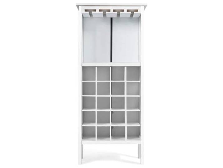 Weinregal mit Flötenregal, 42 x 24,5 x 96 cm, moderne Aufbewahrung, vielseitig, MDF, weiß, 20_0011048