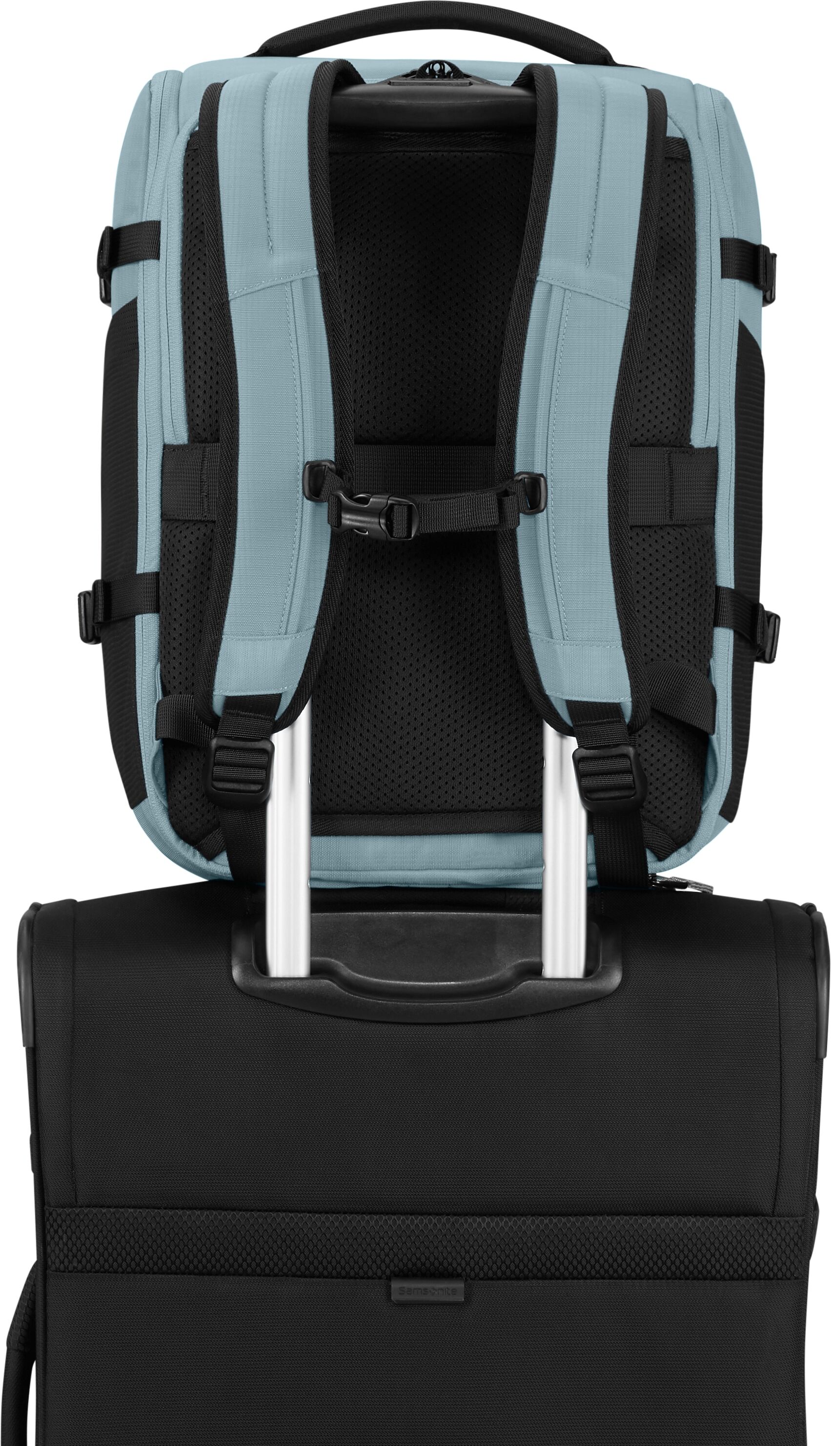 Reiserucksack SAMSONITE "2FIT", Gr. B/H/T: 30cm x 40cm x 20cm, blau, Textil, Rucksäcke Reiserucksack, Unisex, Freizeitrucksack, handgepäcktauglich gemäß IATA-Empfehlung