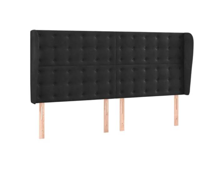 vidaXL Kopfteil mit Ohren Schwarz 183x23x118/128 cm Samt
