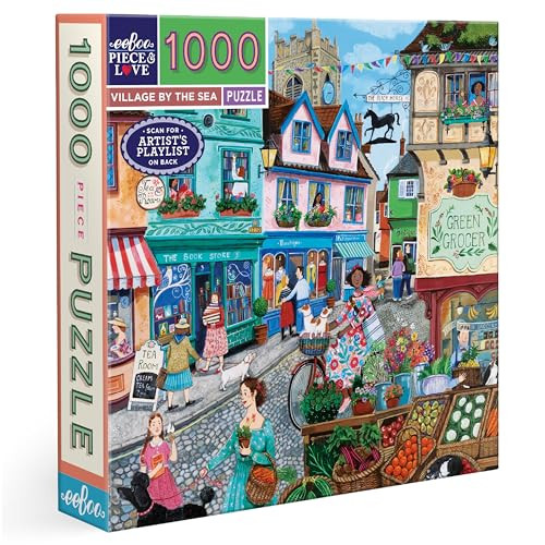 eeBoo Puzzel Village by The Sea met 1000 stukjes, 58,4 x 58,4 cm