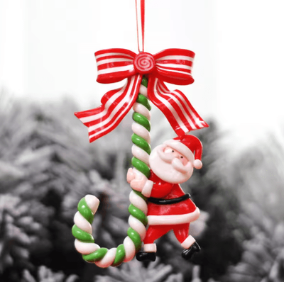 Inspire Picks Handcrafted Santa & Snowman Soft Pottery Christmas Tree Pendant style 1