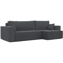ECKSOFA mit Schlaffunktion und Bettkasten, Grau