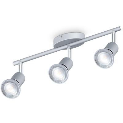 B.K.LICHT Deckenleuchte, grau (nickelfarben), 3, H: 10cm, 1 Stk., Leuchten, 3-flammiger LED Deckenspot, dreh-, schwenkbar, IP20, neutralweiß, Deckenspot Deckenstrahler
