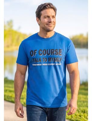 Men's Big & Tall KingSize Slogan Graphic T-Shirt by KingSize in Talk To Myself (Size 2XL)
