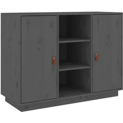 vidaXL Sideboard Grau 100x40x75 cm Massivholz Kiefer