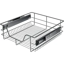 KESSER® Teleskopschublade 30-60cm Schrankbreite verchromt aus Edelstahl Schubladeneinsatz für Küchenschrank Korbauszug Schrankauszug