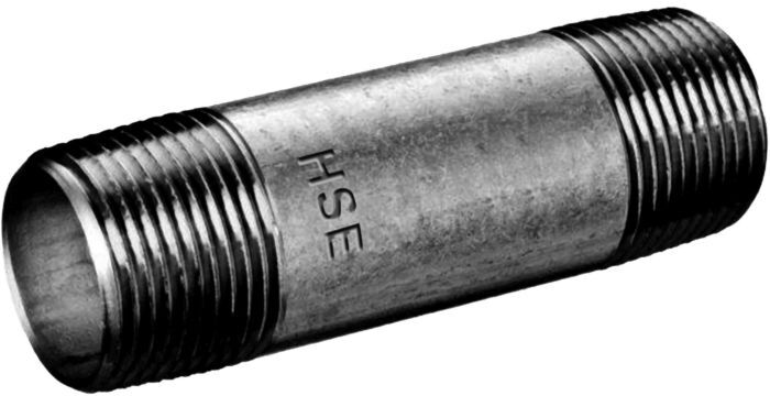 Schmidt, Hermann Hermann Schmidt Temperguss 530/23 Rohrdoppelnippel 44025060 DN 25, 1" x 60, schwarz
