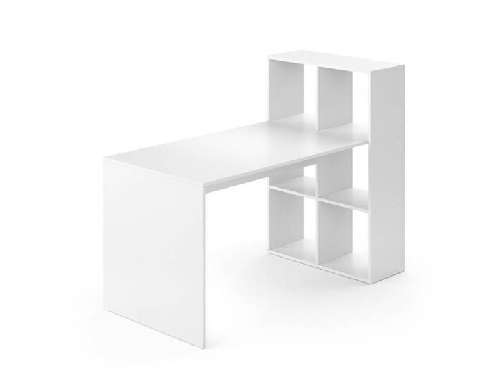 Vicco Schreibtisch Emir Weiß 72 x 143.8 cm, Holzwerkstoff, 6 Fächer, Rechteckig, 72x107.8x143.8 cm, Büromöbel, Schreibtische, Bürotische