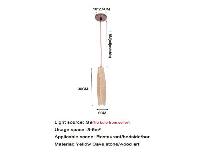 Wabi-sabi lampes suspendues Vintage Long Tube LED lampe suspendue naturel jaune grotte Restaurant comptoir lustres