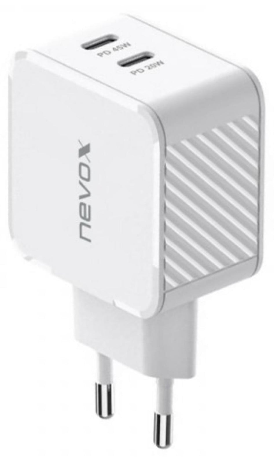 Nevox 45W Dual USB-C PD-lader, wit