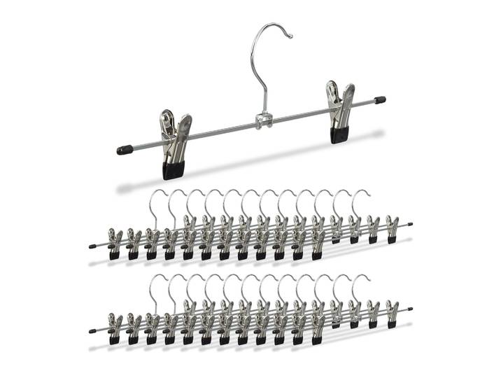 Hosenbügel Metall 25er-Set Schwarz-Silber