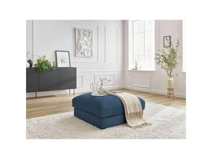 Hocker Leonard, Dunkelblau, Kunststoff, quadratisch, 86x43x86 cm, Wohnzimmer, Hocker, Sitzhocker