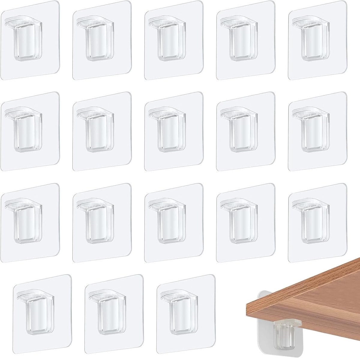 Zelfklevende Plankdragers - 18 stuks - Doorzichtig