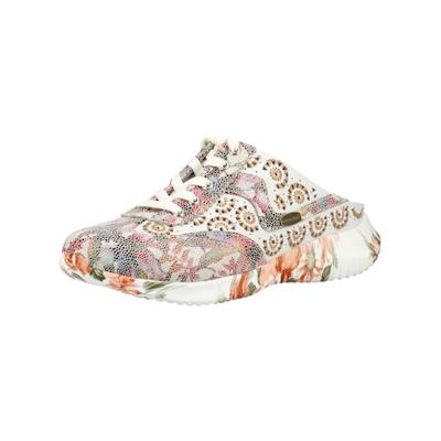 Pantolette LAURA VITA "LAURA VITA Pantoletten Leder/Textil", Damen, Gr. 37, Leder, bunt (beige), Leder, Textil, Schuhe Pantolette
