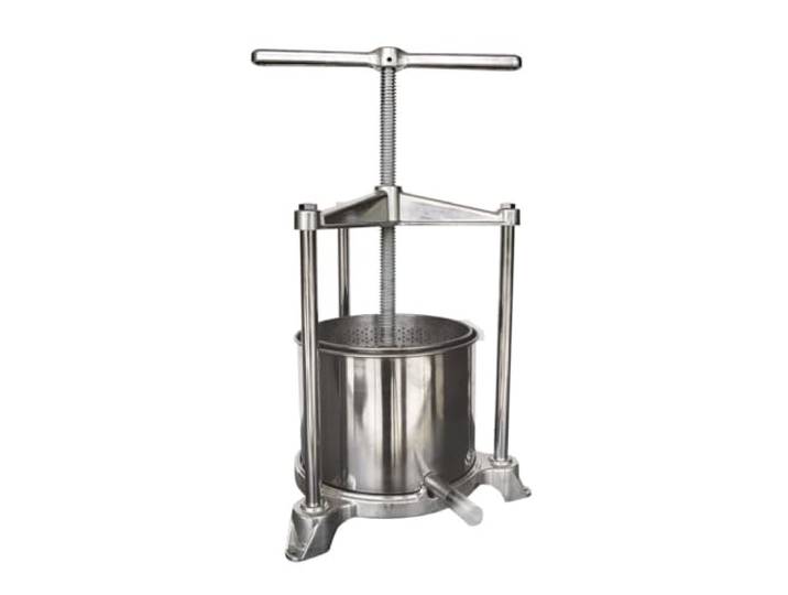 Saftpresse, Obstpresse, Weinpresse, Apfelpresse - Mini, mit Edelstahl Doppelkorb, 3L