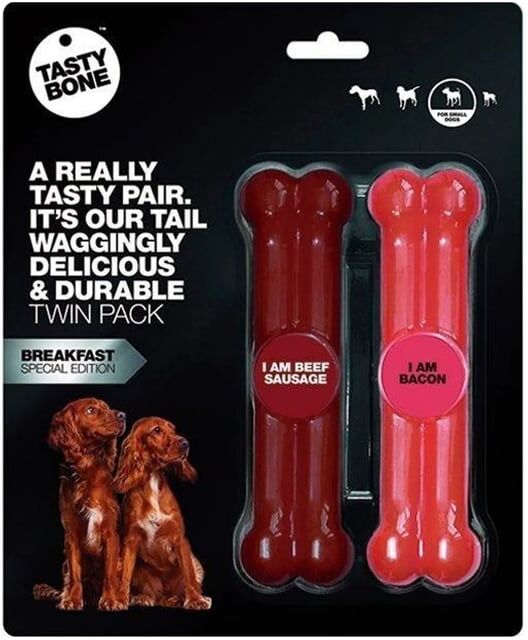 Tastybone Hueso De Nylon Twin Pack Salchicha Ternera Bacon Small