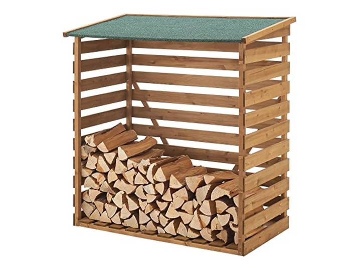 Houten brandhout rek houtopslag 123x116x64 cm